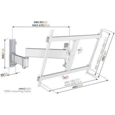 Кронштейн VOGELS TVM 3643 White