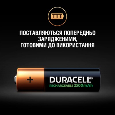Акумулятор DURACELL HR6 (AA) 2500 mAh 4 шт. (5005001)