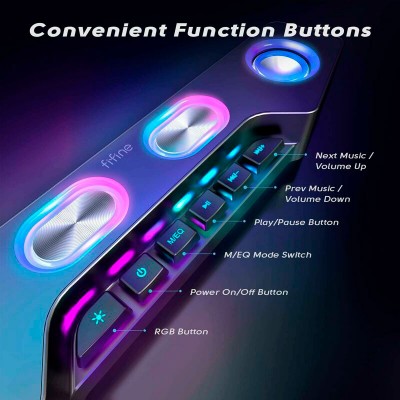Портативна акустика FIFINE A16 Gaming Speaker RGB AUX Bluetoth (4820216972498)