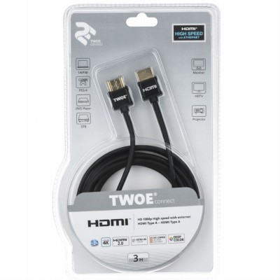 Кабель 2E HDMI 2.0 (AM/AM) High Speed black 3m (2EW-1119-3m)