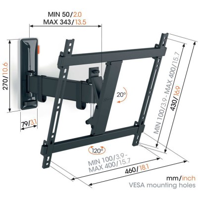 Кронштейн VOGELS TVM 3423 Black