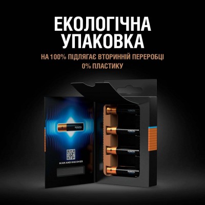 Батарейки DURACELL Optimum LR03 KPD лужні (5015596) 4 шт