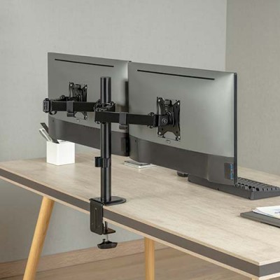 Кріплення для монітора HiSmart для двох моніторів 17-32" Black (HS082406)