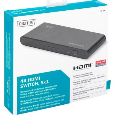 Відеокомутатор DIGITUS UHD HDMI, 4K (DS-45317)