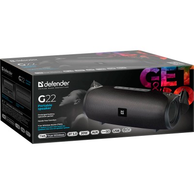 Портативна акустика DEFENDER G22 20 Вт Black ((65122)) Портативна акустика DEFENDER G22 20 Вт Black ((65122))