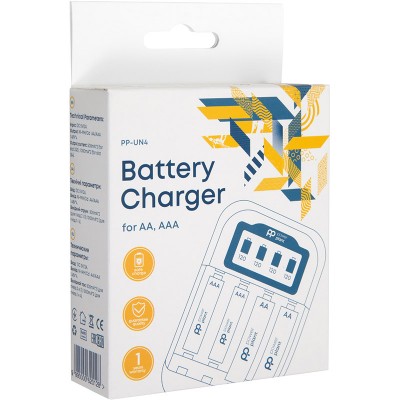 Зарядний пристрій POWER PLANT для акумуляторів AA AAA micro USB (PP-UN4)