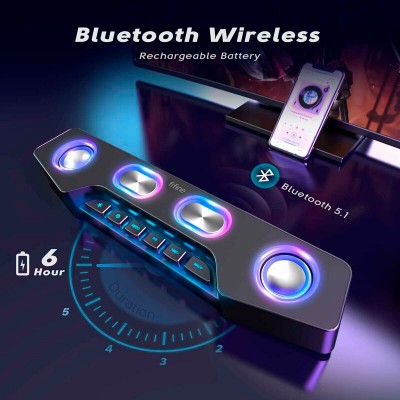 Портативна акустика FIFINE A16 Gaming Speaker RGB AUX Bluetoth (4820216972498)