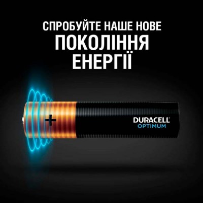 Батарейки DURACELL LR06 KPD 08*10 Optimum лужні (5014726/5015601) 1x8 шт