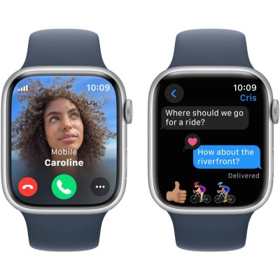 Смарт-годинник APPLE Watch Series 9 GPS 45мм Silver Alum Storm Blue Sp/b - M/L (MR9E3QP/A) Смарт-годинник APPLE Watch Series 9 GPS 45мм Silver Alum Storm Blue Sp/b - M/L (MR9E3QP/A)