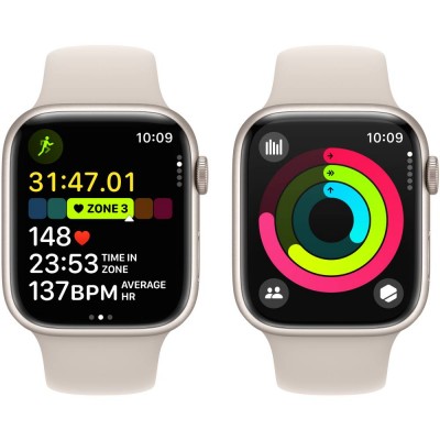 Смарт-годинник APPLE Watch Series 9 45mm GPS Starlight Alum Starlight Sp/b - M/L (MR973QP/A)