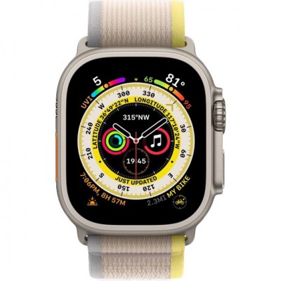 Смарт-годинник APPLE Watch Ultra GPS + Cellular 49 mm Titanium Case/Yellow/Beige Trail Loop M/L (MQFU3UL/A) Смарт-годинник APPLE Watch Ultra GPS + Cellular 49 mm Titanium Case/Yellow/Beige Trail Loop M/L (MQFU3UL/A)