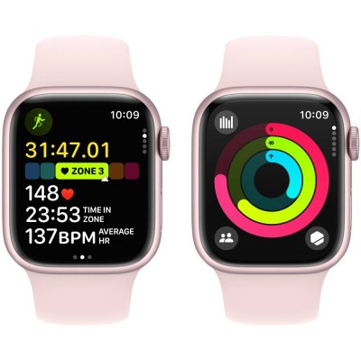 Смарт-годинник APPLE Watch Series 9 GPS 41mm Pink Alum Light Pink Sp/b - S/M (MR933QP/A)
