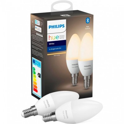 Комплект ламп Philips Hue E14, 5.5W (40 Вт) 2700K White Bluetooth діміруемая 2 шт (929002039904) Комплект ламп Philips Hue E14, 5.5W (40 Вт) 2700K White Bluetooth діміруемая 2 шт (929002039904)
