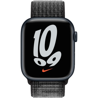 Ремінець APPLE Nike Sport Loop для APPLE WATCH S8 2022 45mm Black/Summit White (MPJ13ZM/A)