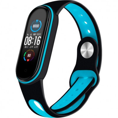 Ремінець BECOVER Sport Style для Xiaomi Mi Smart Band 5 Black-Blue (705165)