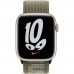 Ремінець APPLE Nike Sport Loop для APPLE WATCH S8 2022 45mm Sequoia/Pure Platinum (MPJ23)