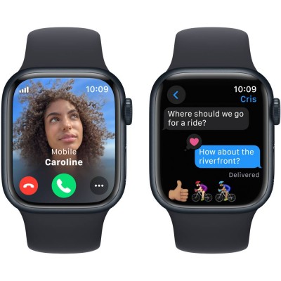 Смарт-годинник APPLE Watch Series 9 GPS 45mm Midnight Alum Midnight Sp/b - S/M (MR993QP/A)