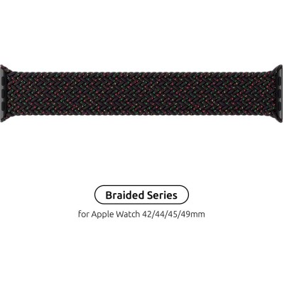 Ремінець ArmorStandart Braided Solo Loop для Apple Watch 42/44/45/49 мм Size 10 (172 мм) Black Unity (ARM64906)
