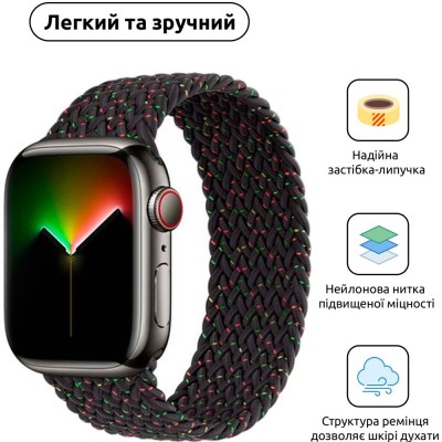 Ремінець ArmorStandart Braided Solo Loop для Apple Watch 42/44/45/49 мм Size 6 (148 мм) Black Unity (ARM64907)