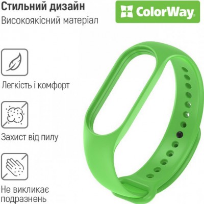 Ремінець ColorWay для Xiaomi Mi Band 5/6/7 Green (CW-SXMB7-GN)