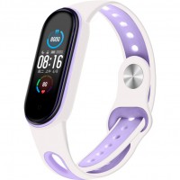 Ремінець BECOVER Sport Style для Xiaomi Mi Smart Band 5 White-Purple (705175)