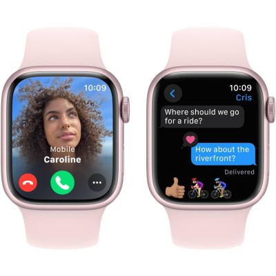 Смарт-годинник APPLE Watch Series 9 GPS 45mm Pink Alum Light Pink Sp/b - S/M (MR9G3QP/A) Смарт-годинник APPLE Watch Series 9 GPS 45mm Pink Alum Light Pink Sp/b - S/M (MR9G3QP/A)