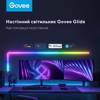 Набір настінних світильників Govee H6062 Glide RGBIC Wall Light 8+4 RGB (B6062302) Набір настінних світильників Govee H6062 Glide RGBIC Wall Light 8+4 RGB (B6062302)