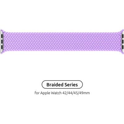 Ремінець ArmorStandart Braided Solo Loop для Apple Watch 42/44/45/49 мм Size 10 (172 мм) Lavender Grey (ARM64909)