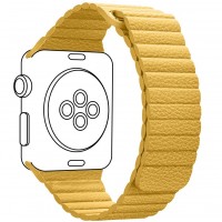 Ремінець ArmorStandart Leather Loop для Apple Watch 42/44/45/49mm Yellow (ARM57842)