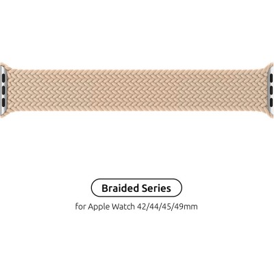 Ремінець ARMORSTANDART Braided Solo Loop Apple Watch 42/44/45/49mm Beige Size 8 160 mm (ARM64905)
