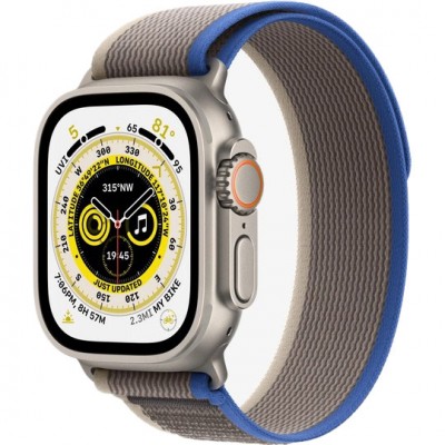 Смарт-годинник APPLE Watch Ultra GPS + Cellular 49 мм Titanium Case/Blue/Gray Trail Loop M/L (MQFV3UL/A)