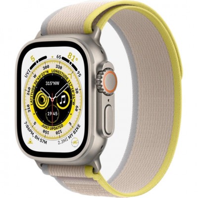 Смарт-годинник APPLE Watch Ultra GPS + Cellular 49 mm Titanium Case/Yellow/Beige Trail Loop M/L (MQFU3UL/A)