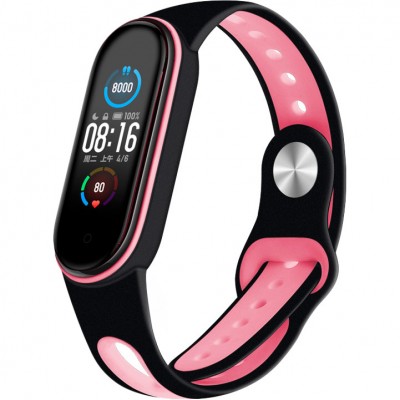Ремінець BECOVER Sport Style для Xiaomi Mi Smart Band 5 Black-Pink (705167)