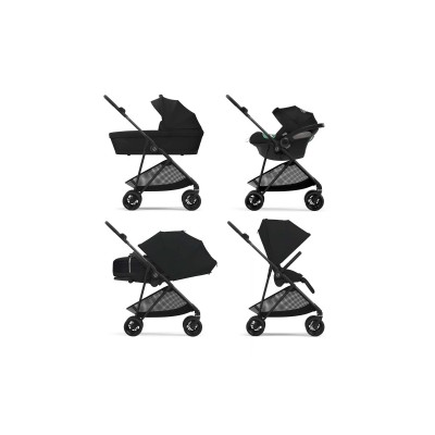 Коляска Cybex Melio Carbon Moon Black (з бампером) (522002639)